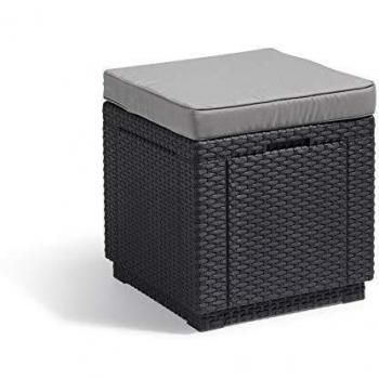 Taburete Cube grafito con cojín