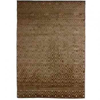 Alfombra Vintage Relief de poliéster con diseño de rombos, color beige, medidas 133 x 180 cm