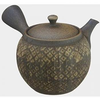 TOKYO MATCHA SELECTION - Tokoname Pottery : KOFU - Japanese Pottery Kyusu Tea Pot 400cc ceramic mesh net [Standard ship by Int'l e-packet: with Tracking & Insurance]