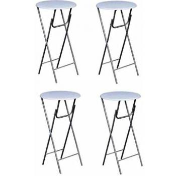 vidaXL 4X Mesas Altas de Bar Plegables para Fiestas y Celebraciones MDF Blanca