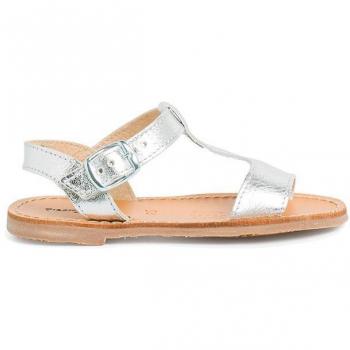 Sandalia Piel Lisa Metalizada Pisamonas - Sandalias abiertas de niña de piel metalizada, calzado fabricado en España