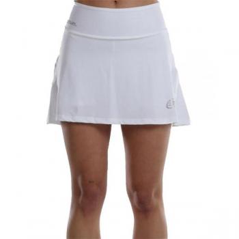 Falda Bullpadel Unila W Blanco Mujer - Ropa de Pádel para Mujer, color blanco, diseño deportivo, confeccionada en tejido ligero y transpirable, con cintura elástica para mayor comodidad y libertad de movimiento