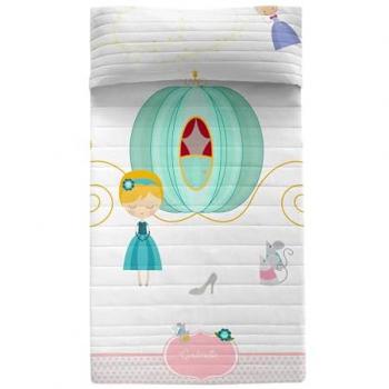 Colcha Infantil Multicolor Pumpkin 100% Algodón y 100% Poliéster, 180x260 cm (Cama 80/90), Calidad de 150 TC, Fabricado en España