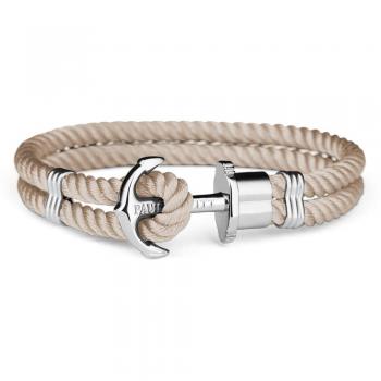 Bracelet Beige con Plateado Nylon Unisex - Men and Women - Size (XXXL)