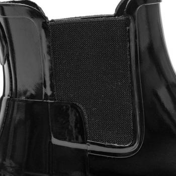 Glossy Black Rubber Women's Chelsea Boots