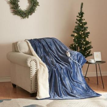 Manta Eléctrica Archi 10 Niveles de Calor 120W Vlies 180x130 cm - Azul Claro con Temporizador y Lavable