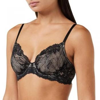 Sujetador Calvin Klein de cobertura total sin foam en color negro, modelo Seductive Comfort, talla 85C