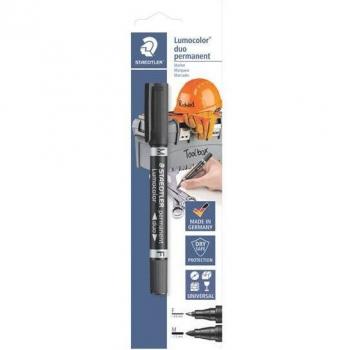 STAEDTLER Lumocolor DIY rotulador dúo permanente, 0,6 y 1,5 mm, resistente al agua, resistente a la luz, 2 puntas F+M