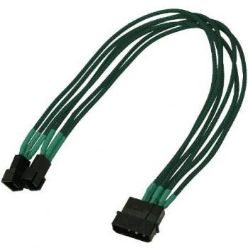 Adaptador de cable Nanoxia 4-Pin Molex a 2 x 3-Pin, interno, 30 cm, color verde