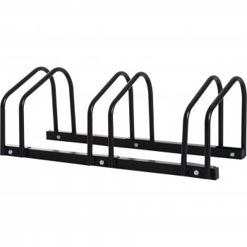 Soporte de Acero para Aparcar Bicicletas en el Suelo o Pared 76x33x27 cm - Negro