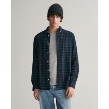 Camisa Regular Fit de pana a cuadros verde para hombre Gant