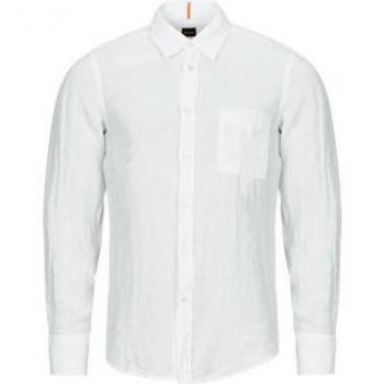 Camisa de hombre lisa manga larga Boss Orange