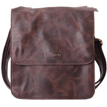 Leathario Bolso Bandolera Hombre de Cuero Vintage Pequeño Tipo Casual Crossbody Bolsa Hombro Piel Escolar Viaje para iPad 9.7 Pulgadas Marrón