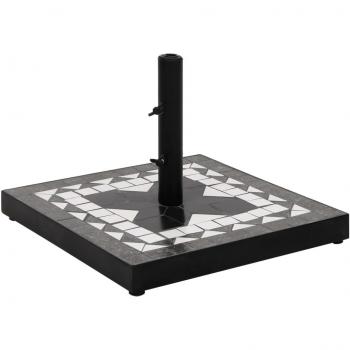 Base de sombrilla cuadrada 12 kg negro y blanco