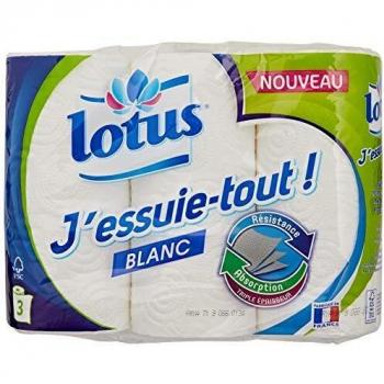 LOTUS J'essuie-tout! - Juego de 4 rollos de papel de cocina