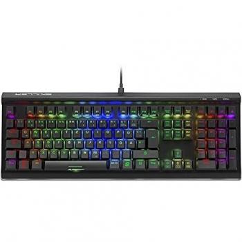 Sharkoon SKILLER SGK60 Teclado Mecánico para Gaming, Conmutadores Kailh BOX Brown, Iluminación RGB, Resistente al Polvo, Interfaz USB, Disposición QWERTZ