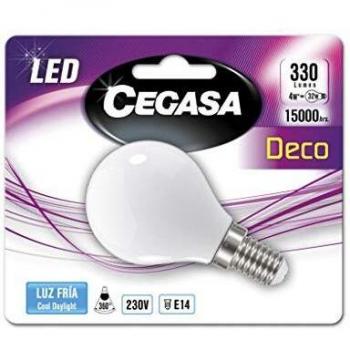 CEGASA LAMPARA LED Fil ESFE Mate E14 4W 420 LM 5000K, Negro, Estandar