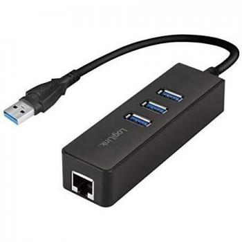 Adaptador USB 3.0 a Gigabit Ethernet con Hub de 3 Puertos USB Tipo-A - LogiLink UA0173A