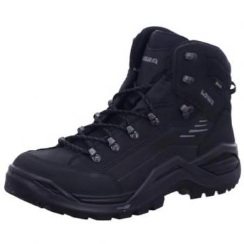 Lowa Botas de Senderismo Renegade Evo Goretex Mid, color negro carbón, tamaño 43.5, impermeables y transpirables con tecnología GORE-TEX, diseño para montaña y senderismo
