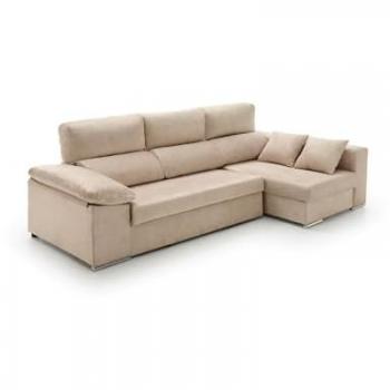 Sofá Chaise Longue Cama con Arcón Giulia Beige Derecha 264x145x105