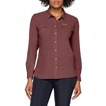 SALEWA puez minich Esquina Dry W L/S SRT Camisas, Mujer, PUEZ Minicheck Dry W L/S SRT, Rose Brown
