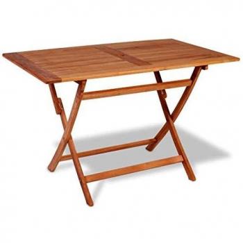 vidaXL Folding Garden Table 120x70x75 cm Solid Teak Wood