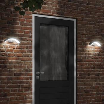 Lámpara de pared exterior LED con sensor en aluminio fundido negro