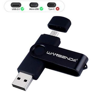 Memoria USB Pendrive 128GB 64GB 32GB 16GB Wansenda S100 OTG USB 2.0 para Dispositivos Android, PC/Tableta/Mac