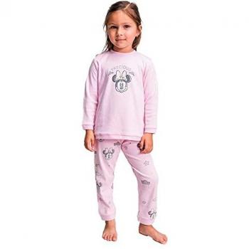 Pijama Infantil de Manga Larga Velour Algodón Minnie Mouse Azul 18 Meses
