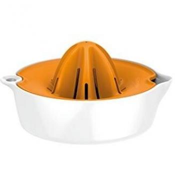 Fiskars Exprimidor con depósito, Diámetro: 11,9 cm, Plástico, Functional Form, Blanco/Naranja, 1016125
