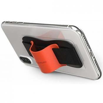 Sinjimoru Banda y Soporte para teléfono, Soporte para Mano y Dedo, Agarre para teléfono móvil, Soporte, Correa de Dedo para Todo Tipo de teléfonos móviles. Sinji, Naranja.