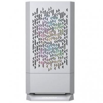 Cougar MG140 Air RGB White Mini Tower Case - Tempered Glass Side Panel - LED RGB Lighting - Micro ATX, Mini-ITX Motherboard Support - 2.5 & 3.5 Drive Bays - USB