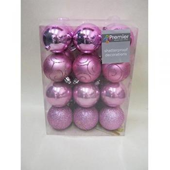 Bolas Navideñas Irrompibles 60mm - Paquete de 24 - Acabado Multicolor - Rosa