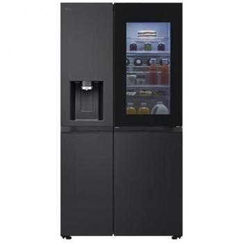 Frigorífico LG Side-by-Side InstaView Door-in-Door 628L, Clase D, Wi-Fi, Dispenser UVnano, Sin conexión, Acero Negro