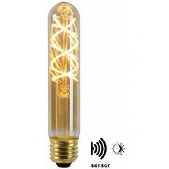 Bombilla LED E27 tubo T30 4W 2200K ámbar con sensor crepuscular