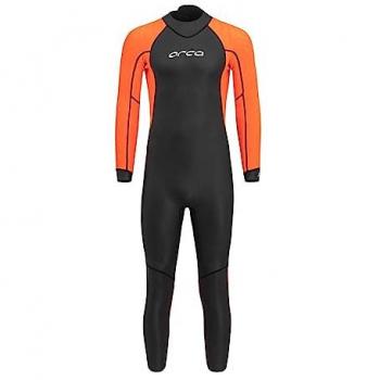 Orca Traje Neopreno Manga Larga Vitalis Hi-Vis Open Water Negro Naranja - Talla 4