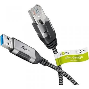 Adaptador de Red USB 3.0 a RJ45 Gigabit Ethernet Slim 5 m