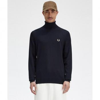 Fred Perry Men's Black Roll Neck Sweater - Size L