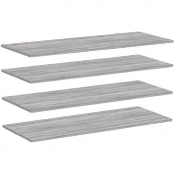 Estantes de Pared 4 uds, Repisas para Cuadros Libros CD, Estanterías Flotantes, Baldas para Salón Dormitorio, Madera de Ingeniería Gris Sonoma 100x40x1,5cm
