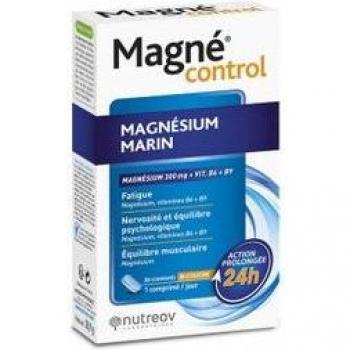 Nutreov Magné Control - Suplemento de Magnesio 30 comprimidos, ayuda a reducir el cansancio y la fatiga, contribuye al funcionamiento normal del sistema nervioso y muscular