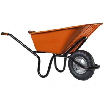 Carretilla Crusader de Alta Resistencia 120L para Trabajos Pesados con Rueda Inflada - Haemmerlin 305210001