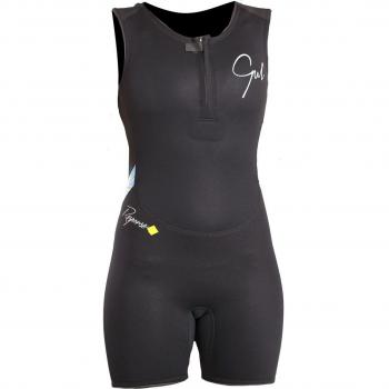 Gul 2018 Response Womens 3/2mm Flatlock Short Jane Wetsuit Black/Lines RE5306-B4 Ladies UK Sizes - 10
