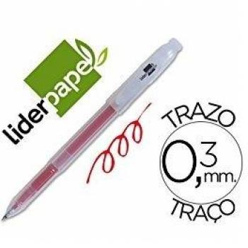 Boligrafo liderpapel super gel punta 0.5 mm rojo