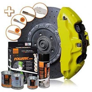 Foliatec Brake Caliper Paint Set - Neon Yellow, 4 Components