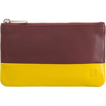 Dudu - Llavero de piel con cremallera y bolso de cuero colorido para hombres y mujeres con cremallera, tamaño keycase