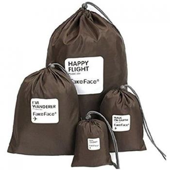 Bao core Pack de 4 impermeable viaje organizador equipaje embalaje Toiletry Cosméticos Bolsa de cordón Packers Juego de bolso de la bolsa de lavado de almacenamiento organizador ropa lavandería para ropa accesorios de aseo de sujetador de ropa interio