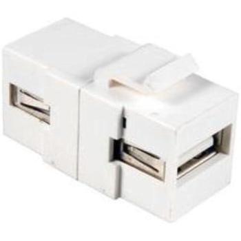Adaptador Keystone USB 2.0 A hembra a hembra, color blanco
