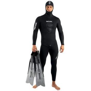 Seac Royal, traje de neopreno biforado de 3.5 mm para buceo o apnea, pantalon y chaqueta con capucha