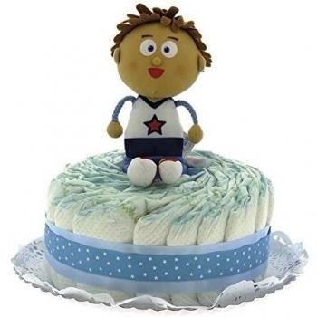 Pastel de un piso Niño Azul