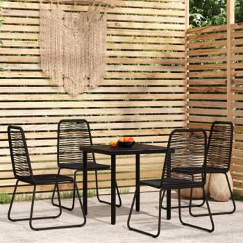 vidaXL 5-Piece Black Garden Dining Set